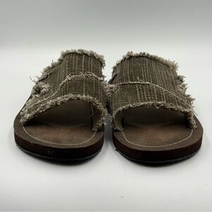 Vintage Stone Frayed Slide Sandals | Men’s Size 10 | Boho Summer Vibes 🌿